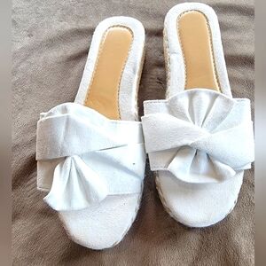 White Bow Sandals